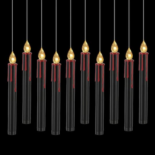 Black & Red Dripping LED Hanging Candles, 10ct. by Ashland®